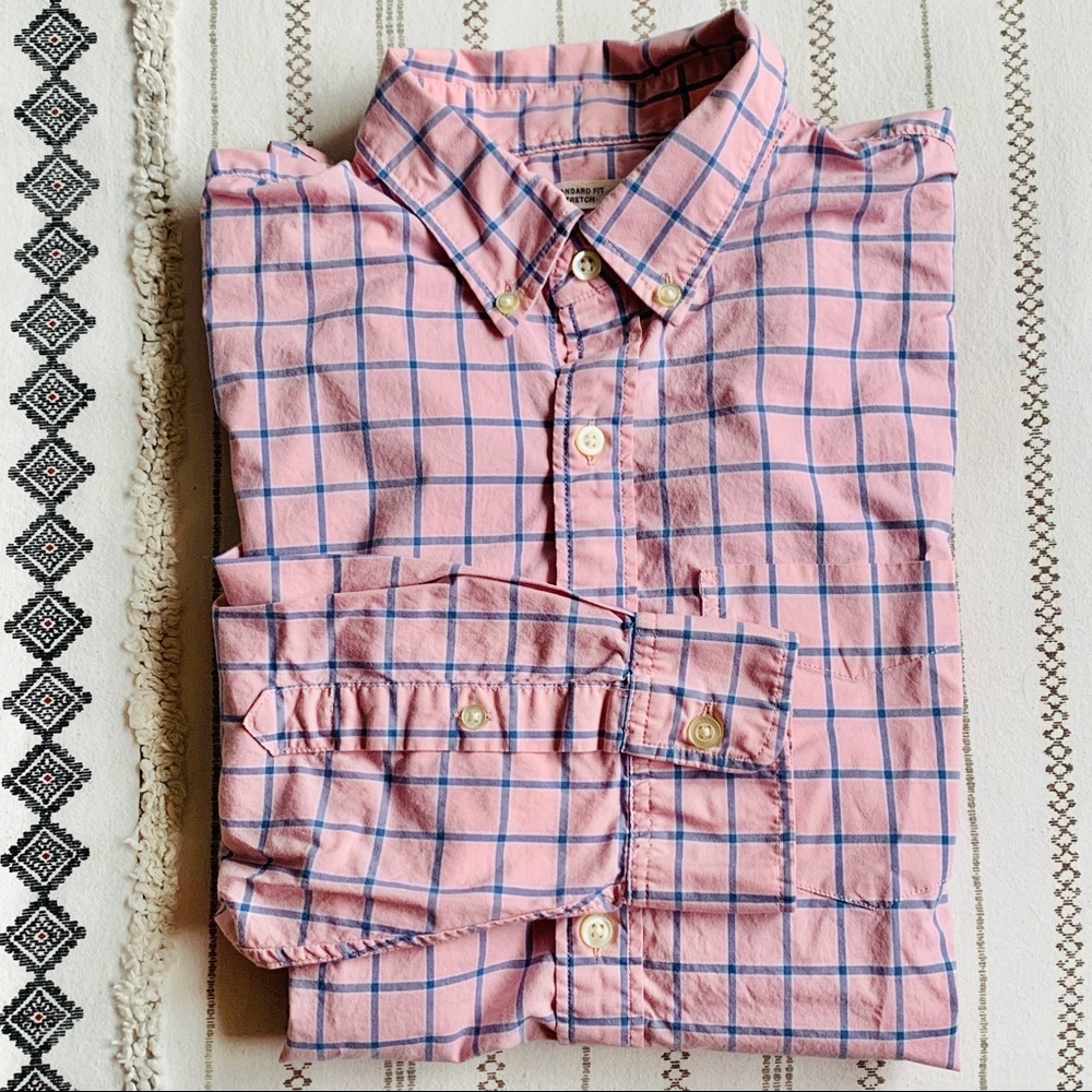 Gap Pink Checked Button-Down - image 3